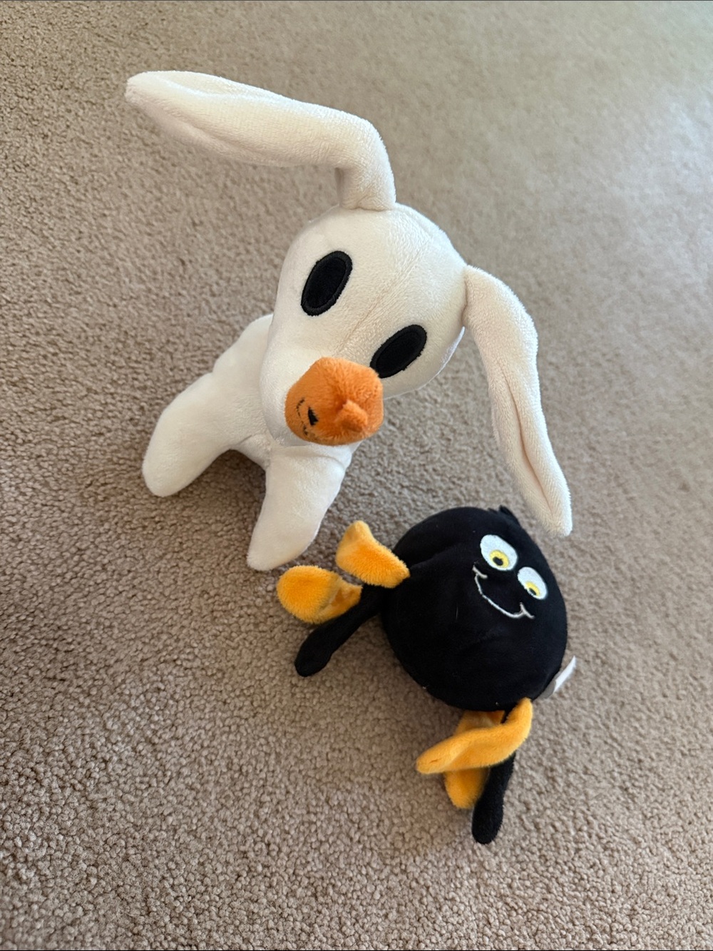 Plush Dog Toys - White Disney Night Before Christmas Toy and Black/Orange Spider